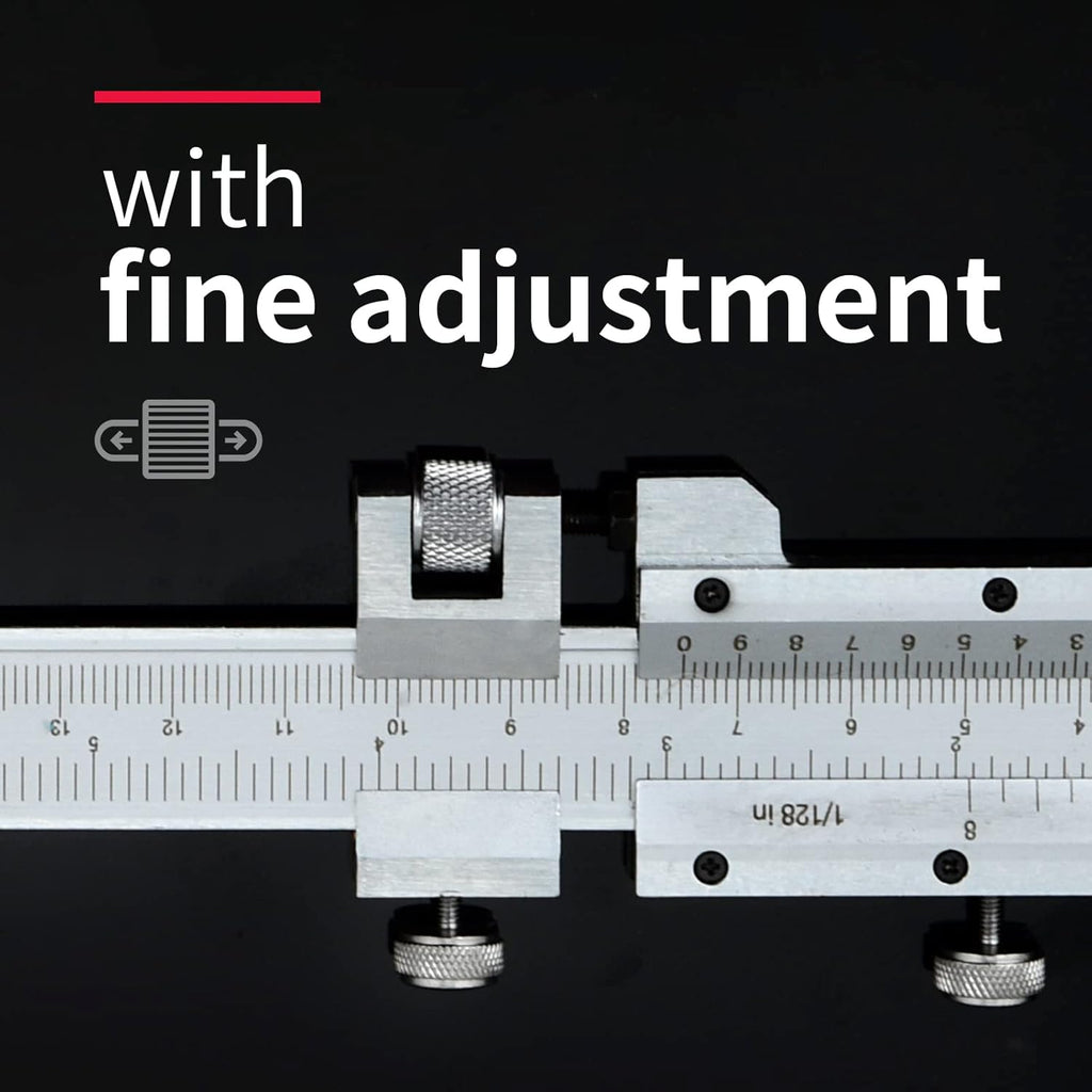 High-Precision All-Metal Vernier Caliper, Inch/Metric, 0-12"/0-300mm, Pack of 2 I6683