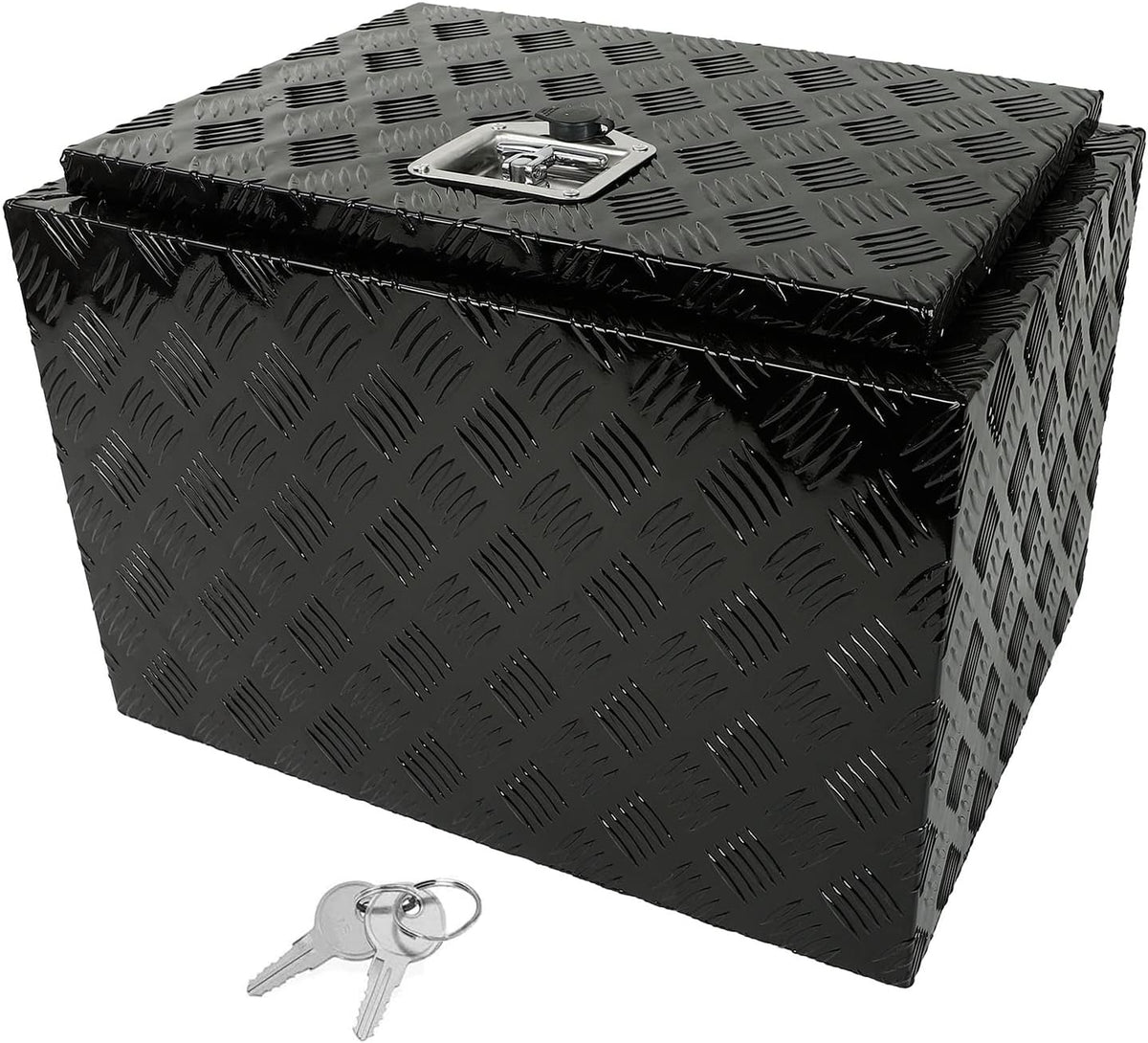 Truck Bed Tool Box with Lock Latch, 24 X 17 X 18 Inch Aluminum Black E595