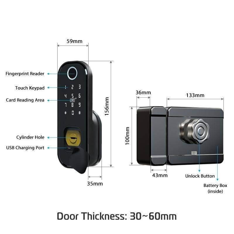 WiFi Fingerprint Smart Card Digital Code Electronic Door Lock L6455
