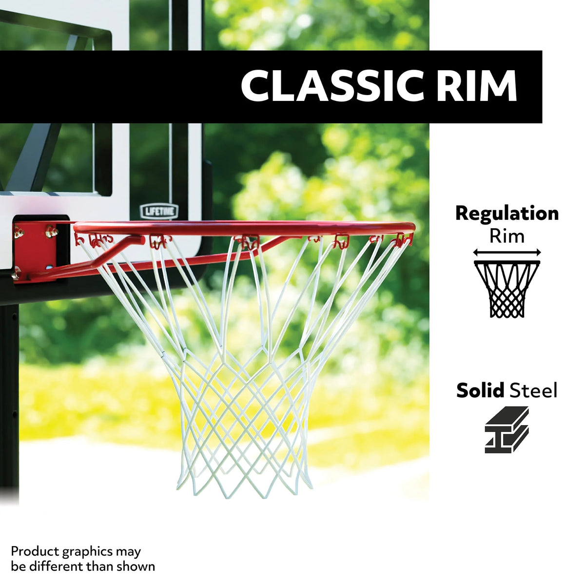 Adjustable Inground Basketball Hoop 44 inch Polycarbonate Q9587