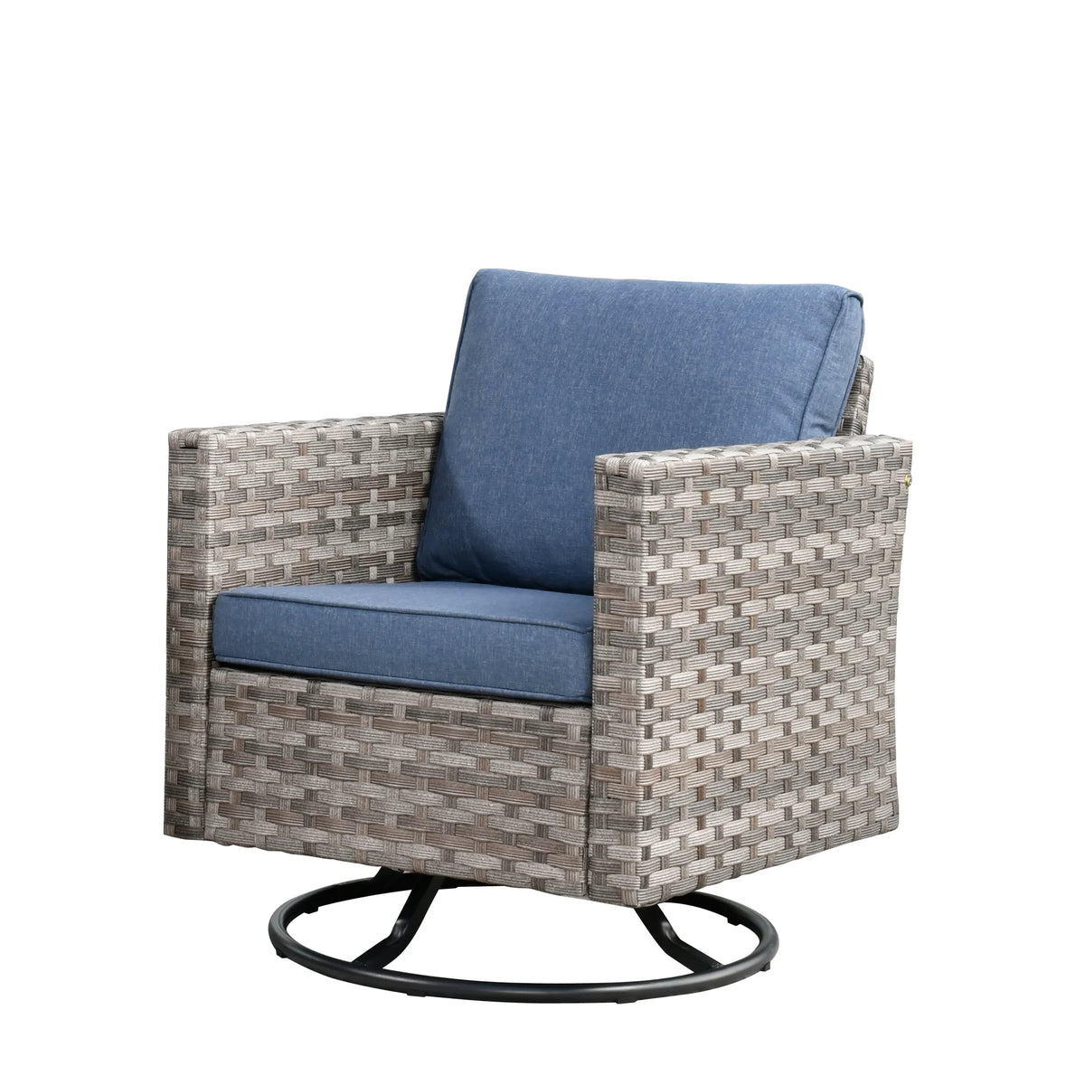 2 Pieces Wicker Swivel Chair with Cushions N59421