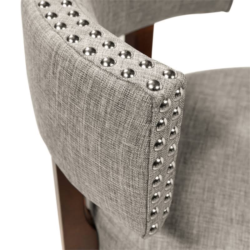 Light Gray Fabric Swivel Bar Stool (Set of 2) F66976