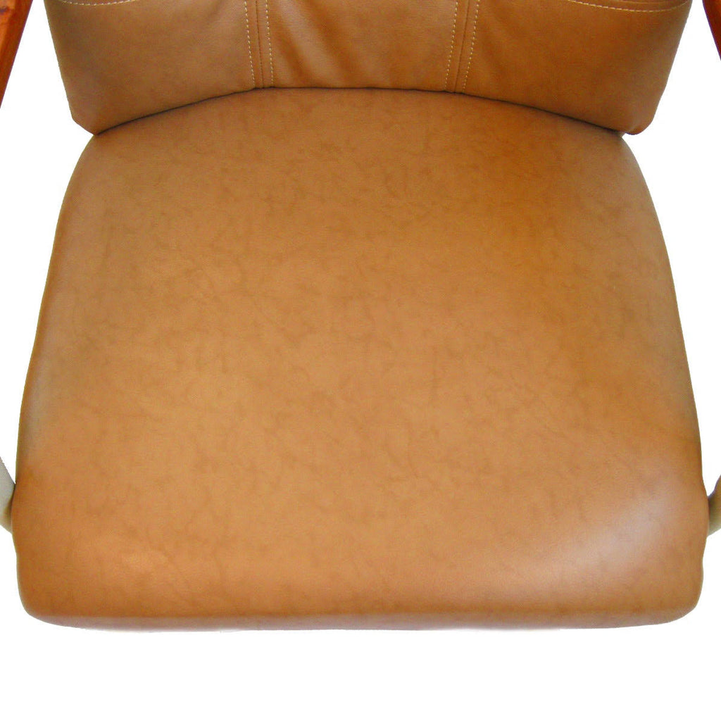 Swivel Tilt Caster Arm Chair in Buff Polyurethane P714
