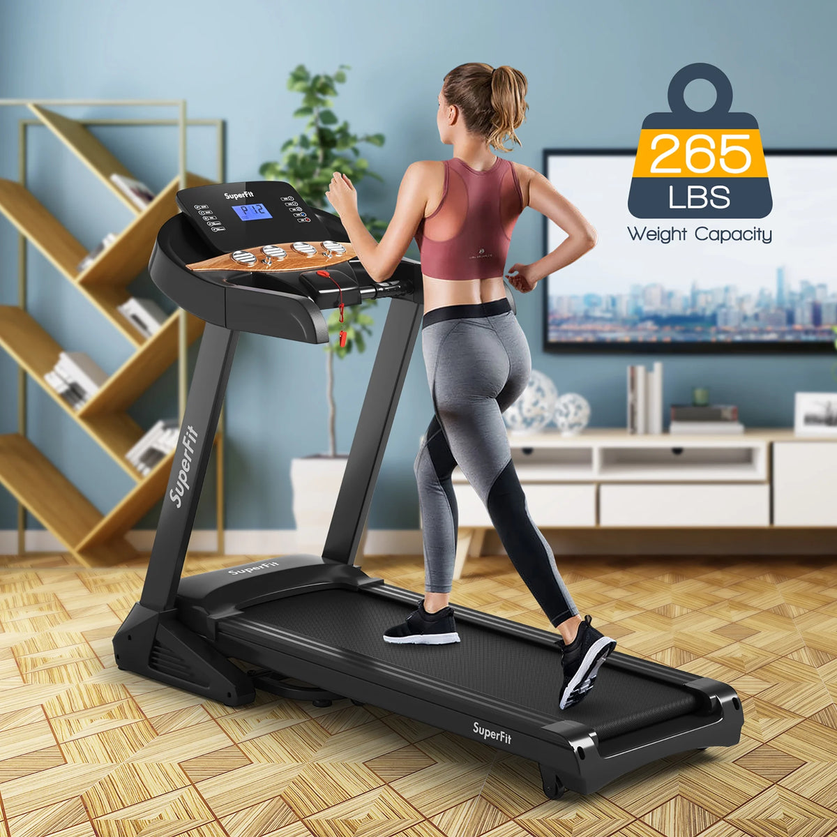 3.75HP Electric Folding Treadmill with Auto Incline K624091