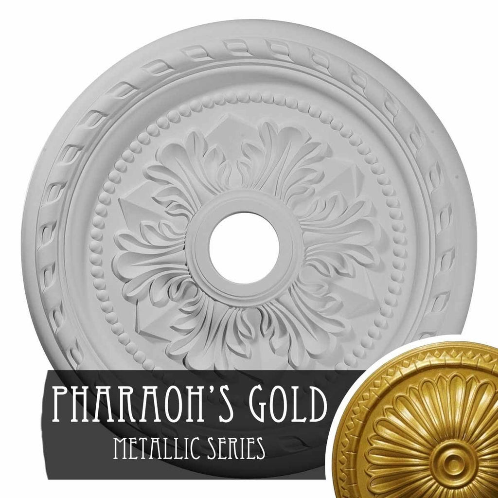 23 5/8x22OD x 3 5/8x22ID x 1 5/8x22P Ceiling Medallion Hand-Painted Pharaohs Gold U175