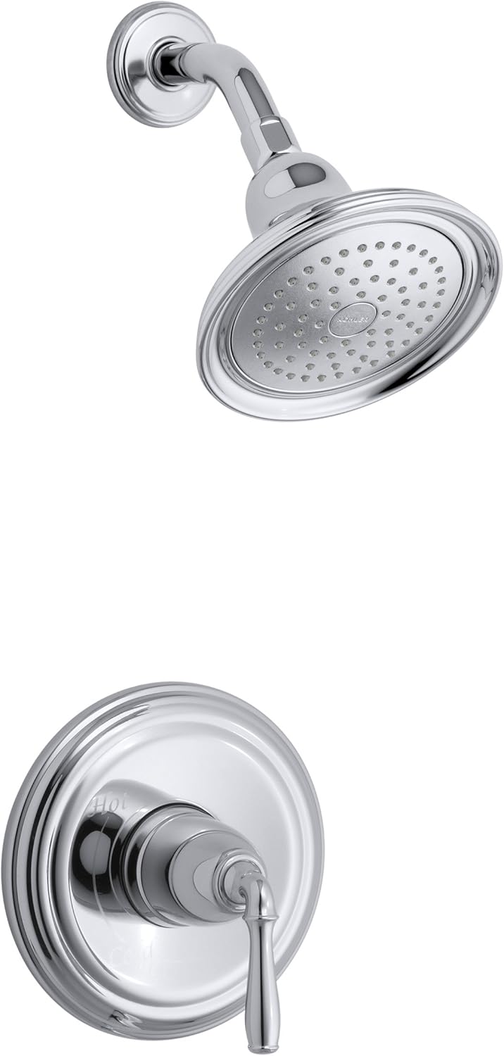 Polished Chrome Shower Valve Trim with Lever Handle and Showerhead, Pack of 2 K200747